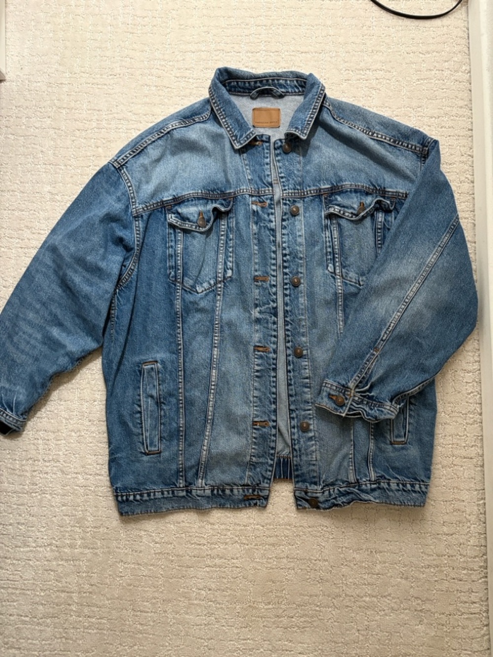 American Classic Blue Denim Jacket - Women’s Oversized Jean Coat